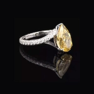 The Soleil Pear Yellow Diamond Ring